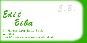 edit biba business card